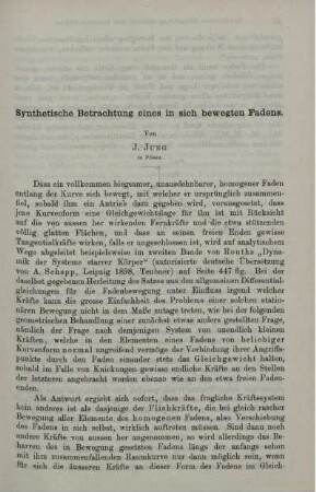 Synthetische Betrachtung eines in sich bewegten Fadens.