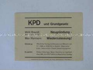 Einladung zu einer Diskussionsveranstaltung über die Wiederzulassung der KPD