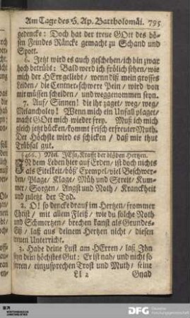 Am Tage des H. Apostels Bartholomäi.