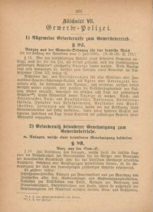 Abschnitt VII. Gewerbe-Polizei