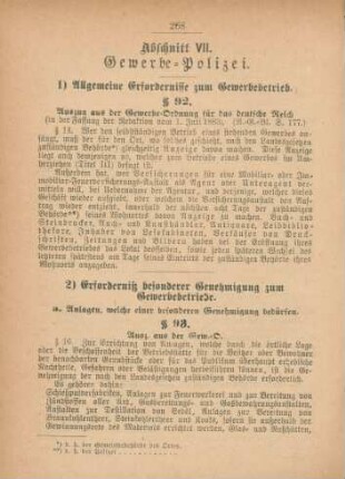 Abschnitt VII. Gewerbe-Polizei