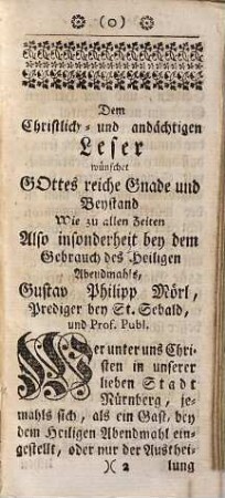Neu-verbessertes Buß- Beicht- und Communion-Buch : In welchem gute Anleitung zu finden, wie sich ein bußfertiges Beicht-Kind, vor und nach der Heil. Beicht und Com[m]union, sowohl zu Haus als in der Kirche, mit Singen und Beten Christ-gebührlich verhalten soll. Mit anmuthigen Kupfern gezieret, Und durch Zusatz verschiedener nöthiger Gebete, wie auch der Nürnbergischen Communion-Ordnung vermehret