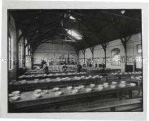 Speisesaal in den "Auswandererhallen" der Hapag in Veddel