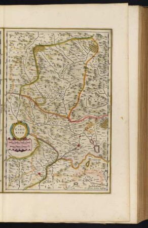Karte vom Territorium Cadore, ca. 1:250 000, kolorierter Kupferstich, 1645 : Il Cadorino. - [Ca. 1:250.000]. - [Amsterdam] : Ioannes Ianssonius, [1645]. - 1 Kt : Kupferst ; 23 x 37 cm. - Maßstab in graph. Form (Milliaria Italica communia, Milliar. Germanica comm.)