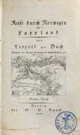 Reise durch Norwegen und Lappland, 1 : Mit Kupfern und Karten