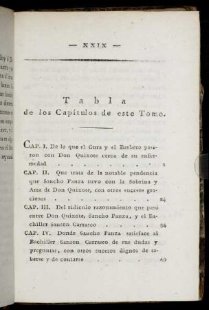Tabla de los Capitulos de este Tomo.