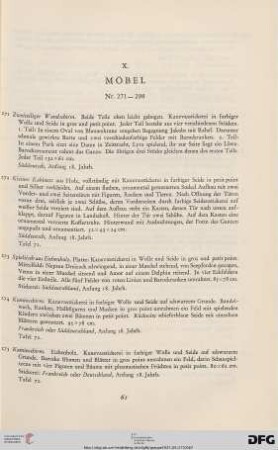 X. Möbel (Nr. 271-298)