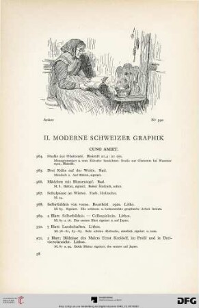 II. Moderne Schweizer Graphik (Nr. 564-718)