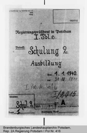 Schulung und Ausbildung. Allgemeines