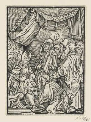 Anbetung der Könige, aus: Johann Eck, Quintae partis Iohan Eckii in Lutherum et alios, Augsburg 1534, S. 42 verso