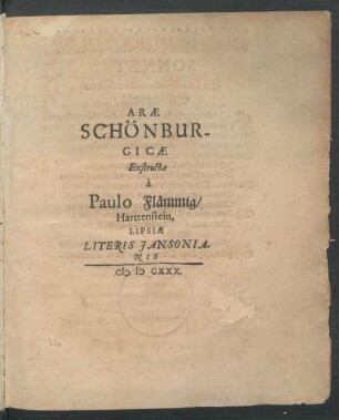 Arae Schönburgicae