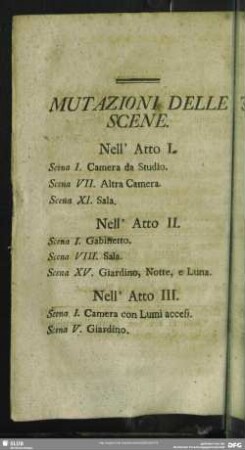 Mutazioni Delle Scene / Verwandlungen der Schaubühne