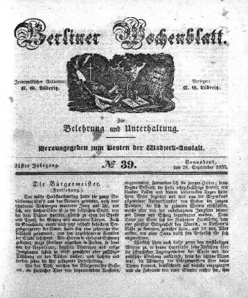 No. 39, Sonnabend, den 28. September 1839.