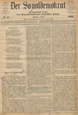 No 31. Sonntag, 1. August. 1880.