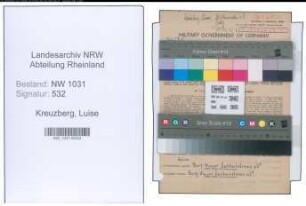 Entnazifizierung Luise Kreuzberg , geb. 30.03.1885 ()