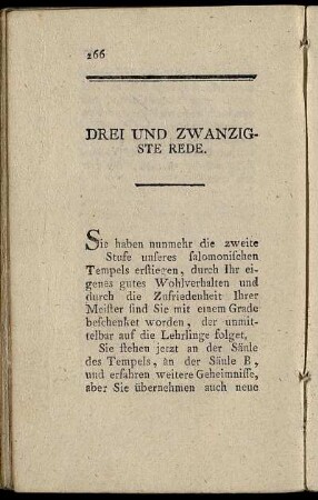 Drei und zwanzigste Rede