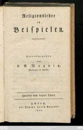 Theil 2: Religionslehre in Beispielen