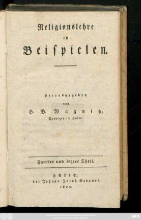 Theil 2: Religionslehre in Beispielen