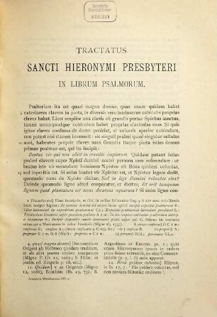 Tractatus sive homiliae in Psalmos, in Marci evangelium aliaque varia argumenta