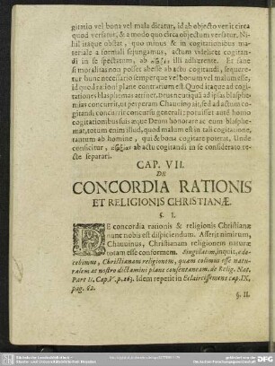 Cap. VII. De Concordia Rationis Et Religionis Christianae