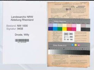 Entnazifizierung Willy Droste, geb. 03.01.1920 (Kaufm.Angest.)