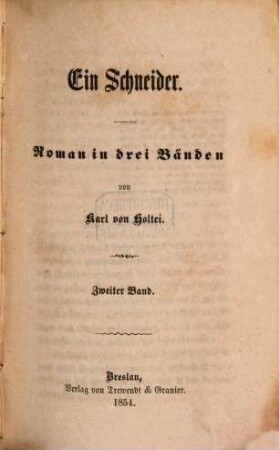 Ein Schneider : Roman in drei Bänden. 2