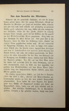 Aus dem Seewesen des Altertums.
