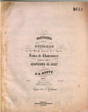 Fantaisie pour la guitarre : sur des motifs favoris de l'opéra Linda di Chamonix ; oeuv. 14