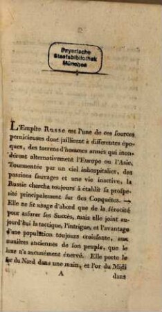 Mémoir sur les moyens de prévenir les dangers d'une alliance entre la Russie et l'Austrie