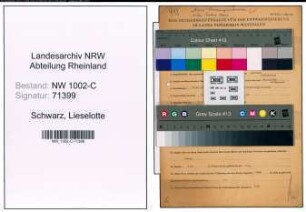 Entnazifizierung Lieselotte Schwarz, geb. 19.10.1922 (Sekretaerin)