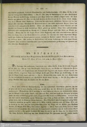 XX. Abschnitt. Chemnitz unter der Regierung Friedrich Augusts des Gerechten
