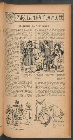 Confecciones para niños : Para la niña y la mujer