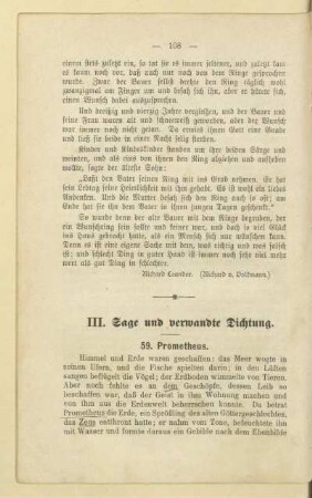 III. Sage und verwandte Dichtung