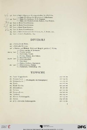 Diverses (Nr. 266-280)