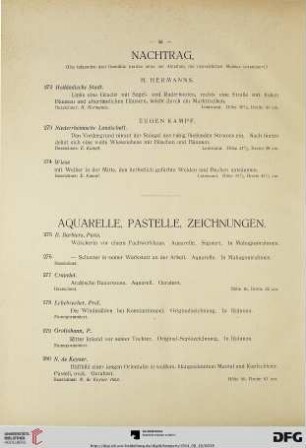 Nachtrag (Nr. 272-274)