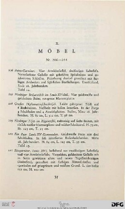 X. Möbel (Nr. 206-244)