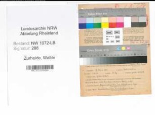 Entnazifizierung Walter Zurheide , geb. 19.03.1901 (Foerster)