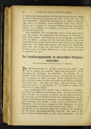 ¬Der¬ Verklärungsgedanke im katholischen Religionsunterrichte