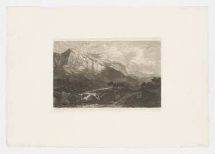 Berglandschaft mit Bach und Büschen, aus: "Radierversuche II"