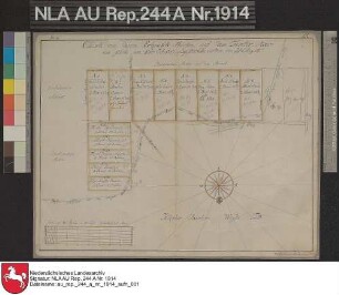 Lage einzelner Moorländereien bei FIRREL Kolorierte Zeichnung von J. H. Magott Papier auf Leinen Format 41,2x32,5 M 1:2.430