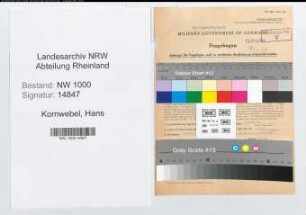 Entnazifizierung Hans Kornwebel, geb. 23.03.1899 (Lehrer)