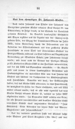Aus dem ehemaligen St. Johannis-Kloster.