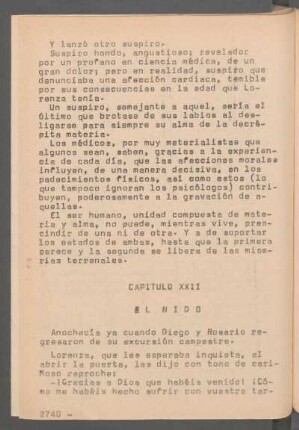 Capítulo XXII - El nido