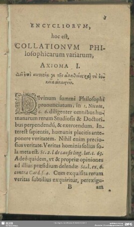 Pars Prima : [In qua Axiomata seu aphorismi]