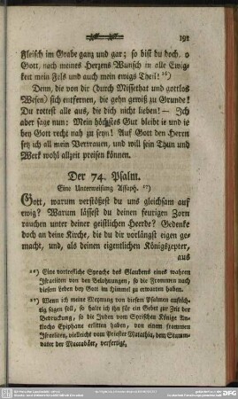 Der 74. Psalm. Eine Unterweisung Assaph