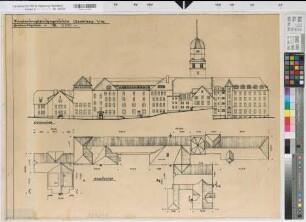 Arnsberg, Regierungshauptgebäude, Ostansicht, Draufsicht