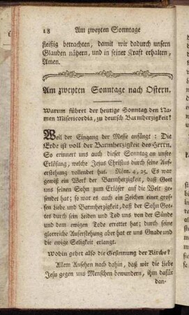 Am zweyten Sonntage nach Ostern.