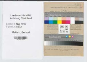 Entnazifizierung Gertrud Mattern , geb. 03.02.1884 (Schuldirektorin)