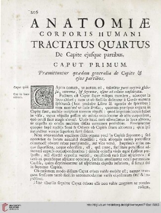 Anatomiae corporis humani tractatus quartus: De Capite ejusque partibus