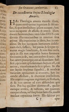 61-62, De excellentia hujus Theologiae Amoris; ...